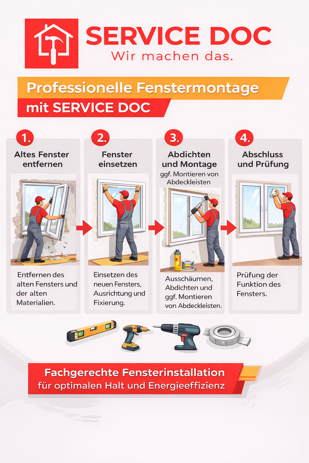 Infografik Fenstermontage